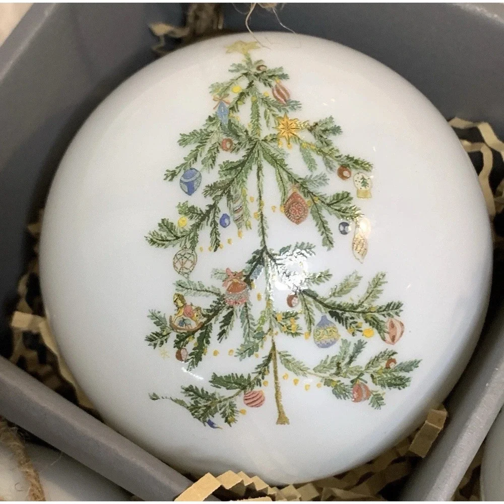 Pottery‎ Barn CHRISTMAS IN THE COUNTRY ORNAMENT SET Nostalgic Glass Balls